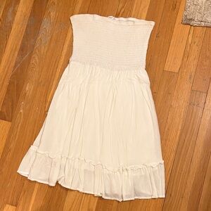 Strapless white sundress